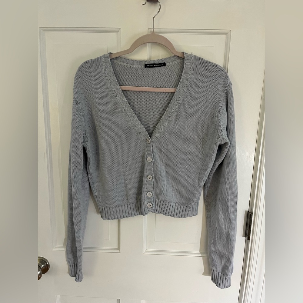 Brandy Melville Periwinkle Blue Cotton V-Neck Cardigan